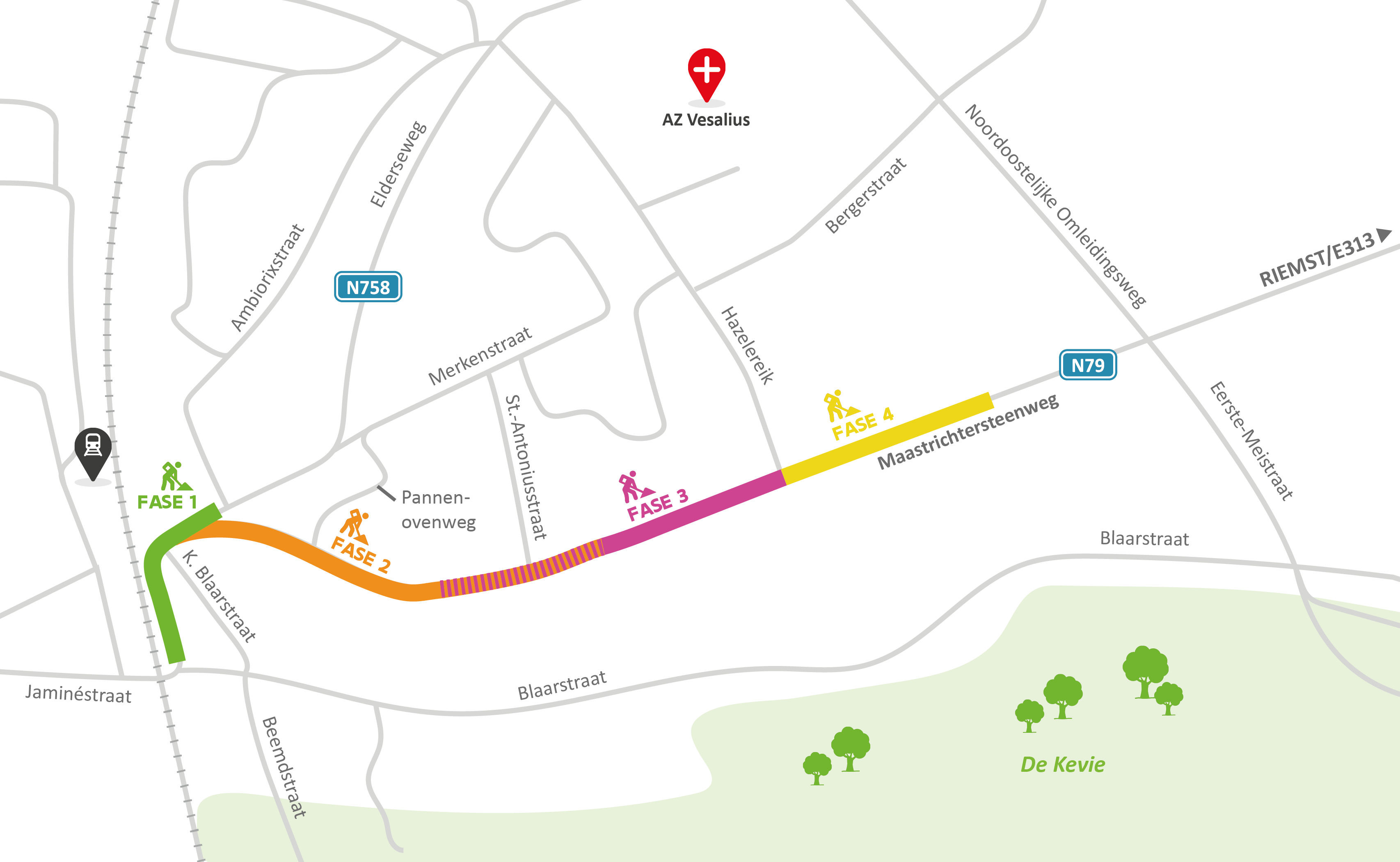 N79 Maastrichtersteenweg faseringsplan