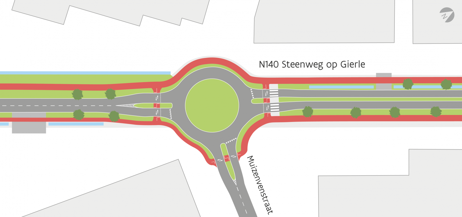 N140 Steenweg op Gierle ontwerpplan