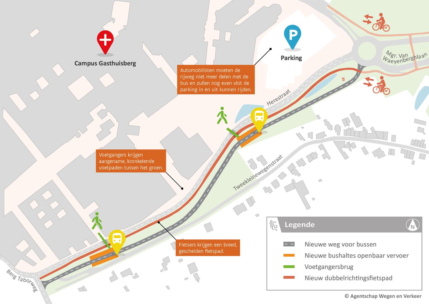 Campus Gasthuisberg: wat verandert er voor de voetgangers en de fietsers?