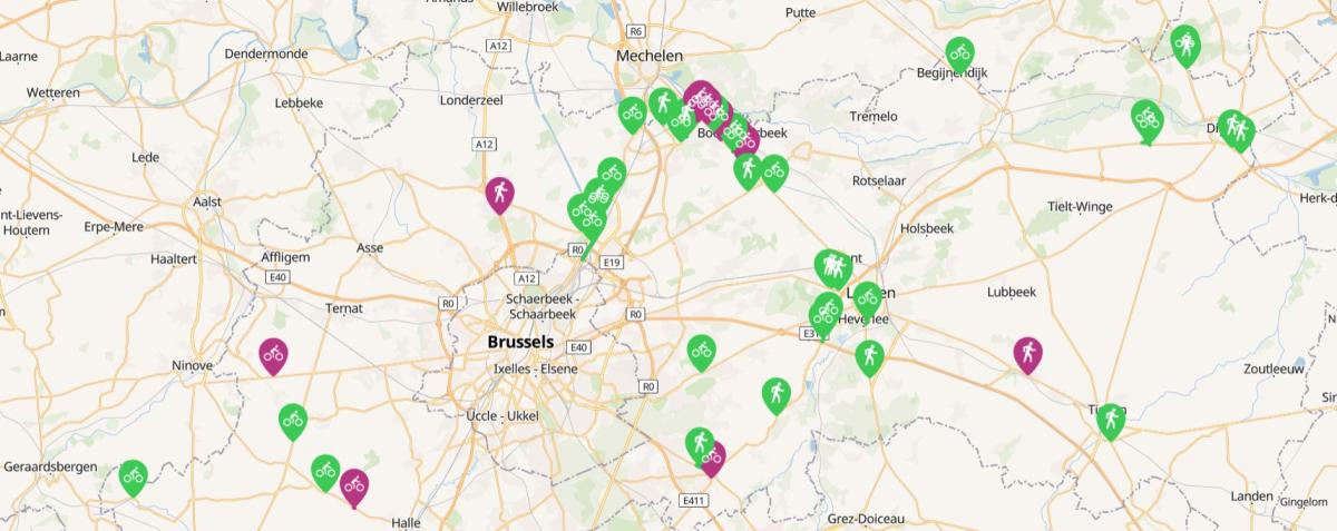 Overzicht schoolroutes Vlaams-Brabant